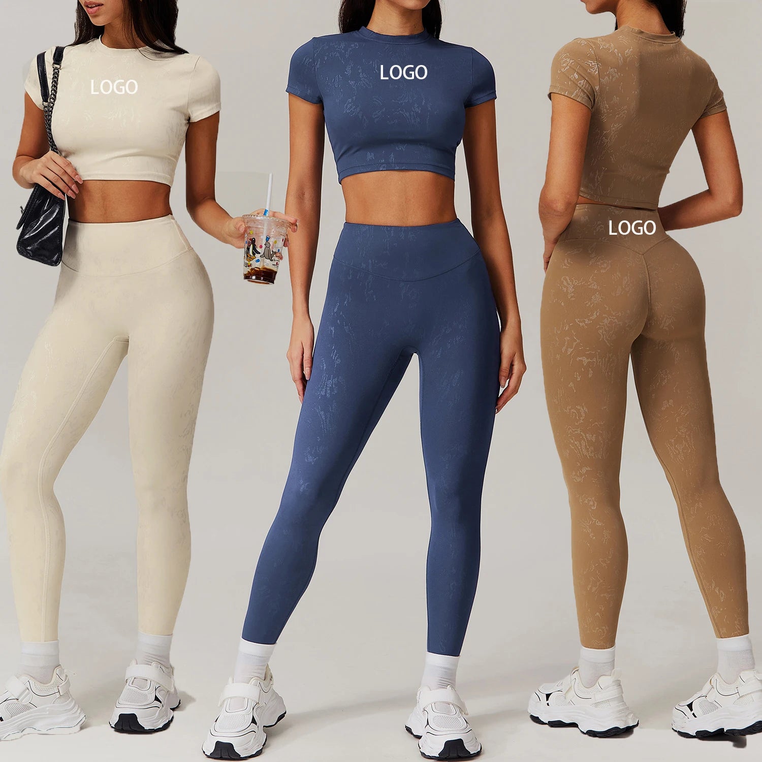 High Quality Sportswear Sets Women Clothing 2 Piece Gym Crop Top Yoga Leggings Workout Women Set Custom Logo Gym Fitness Sets