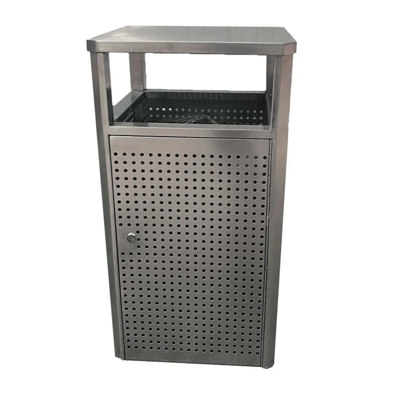 Outdoor Stainless Steel Garbage  Receptacle Trash Can Outside Park Street School Metal Waste Bin Commercial Recycling Dustbin