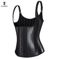 Custom Women Bling-Bling Vest Tank Top Body Shapers Shinny Leather Latex  25 Steel Bones Corset Waist Trainer Vest With Strap