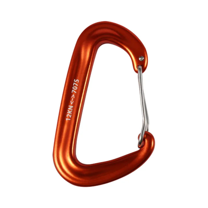 D-Shape 12KN Screw Gate Carabiner 7075 Aluminum Alloy Galvanized Finish for Outdoor Rock Climbing
