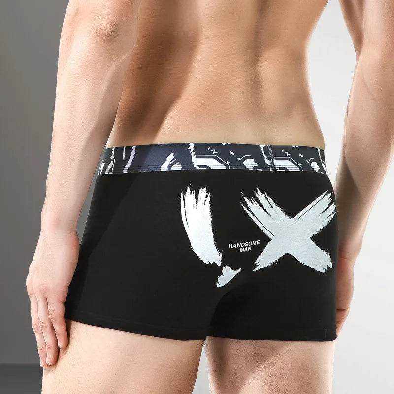 BSCI Fashion Mid-Rise Cotton Boxer Shorts Men Breathable Eco-Friendly Knitted Anti-Bacterial Anti-static Quick Dry Daily Wear