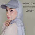 2024 Wholesale Supplier Ready to Wear Muslim Women Cotton Shawl Instant Hijab With Baseball Cap Jersey Sport Hijab With Caps