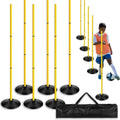 LXY-N943 2025 New Arrival 3 Sections Agility Training Poles Set With Rubber Base( 6 Poles and 6 Rubber Base)