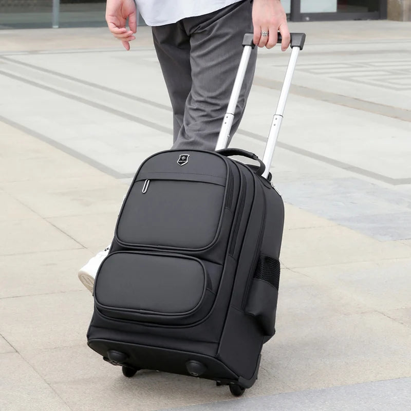 Waterproof Soft Luggage Spinner Suitcases Traveling Bags With Wheels Trolley Boarding Backpacks for Men Women