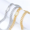 18k Gold Plated + Moissanite Diamond 10mm Iced Out Chain Gold/ Silver Bling Diamond Luxury Hip Hop Jewelry Gifts for Women Men