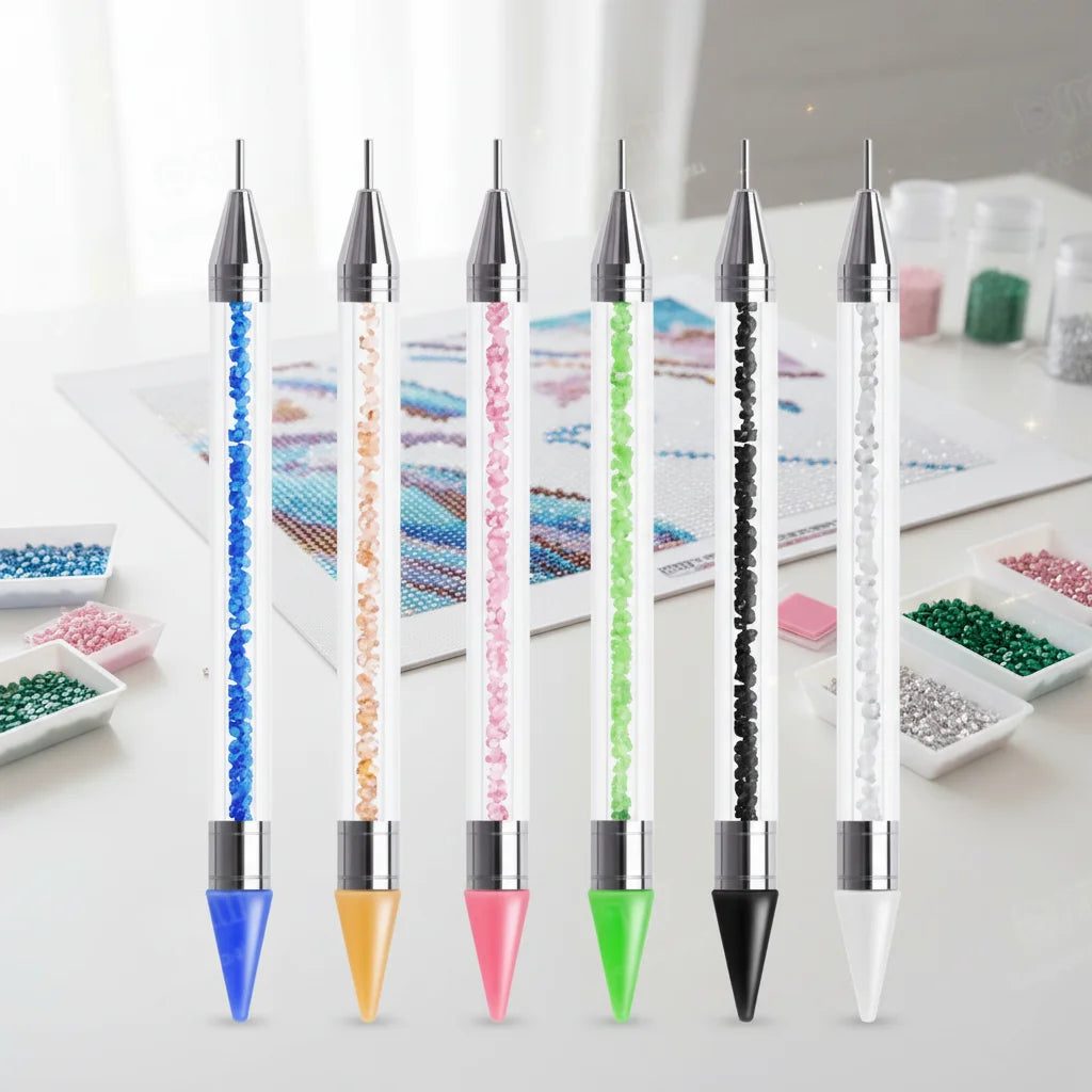 LS Wholesale Plastic Nail Rhinestone Picker Dotting Pen Crystal Pick up Tool Wax Pen Diamond Painting Nail Art Supplies