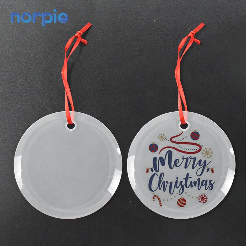 Factory Wholesale Custom Xmas Ornaments Glass Pendant Customized Sublimation Blank Crystal Glass Christmas Ornaments