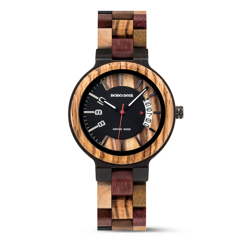Women's Wooden Watch Fashion Antique Style 38mm Dial 18mm Band Glass Pointer Engraved Customizable Luxury Dropshipping