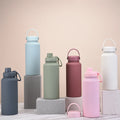 Large 1000ml Stainless Steel Vacuum Insulated Eco-Friendly Minimalist Water Jug Dual Lid Portable Outdoor Sports Bottle 6-12