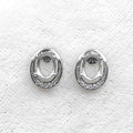 Sterling Silver 5*7mm Semi Mount Stud Earrings Empty Support Blank Claws Setting S925 Base Without Center Stone for DIY Inlay