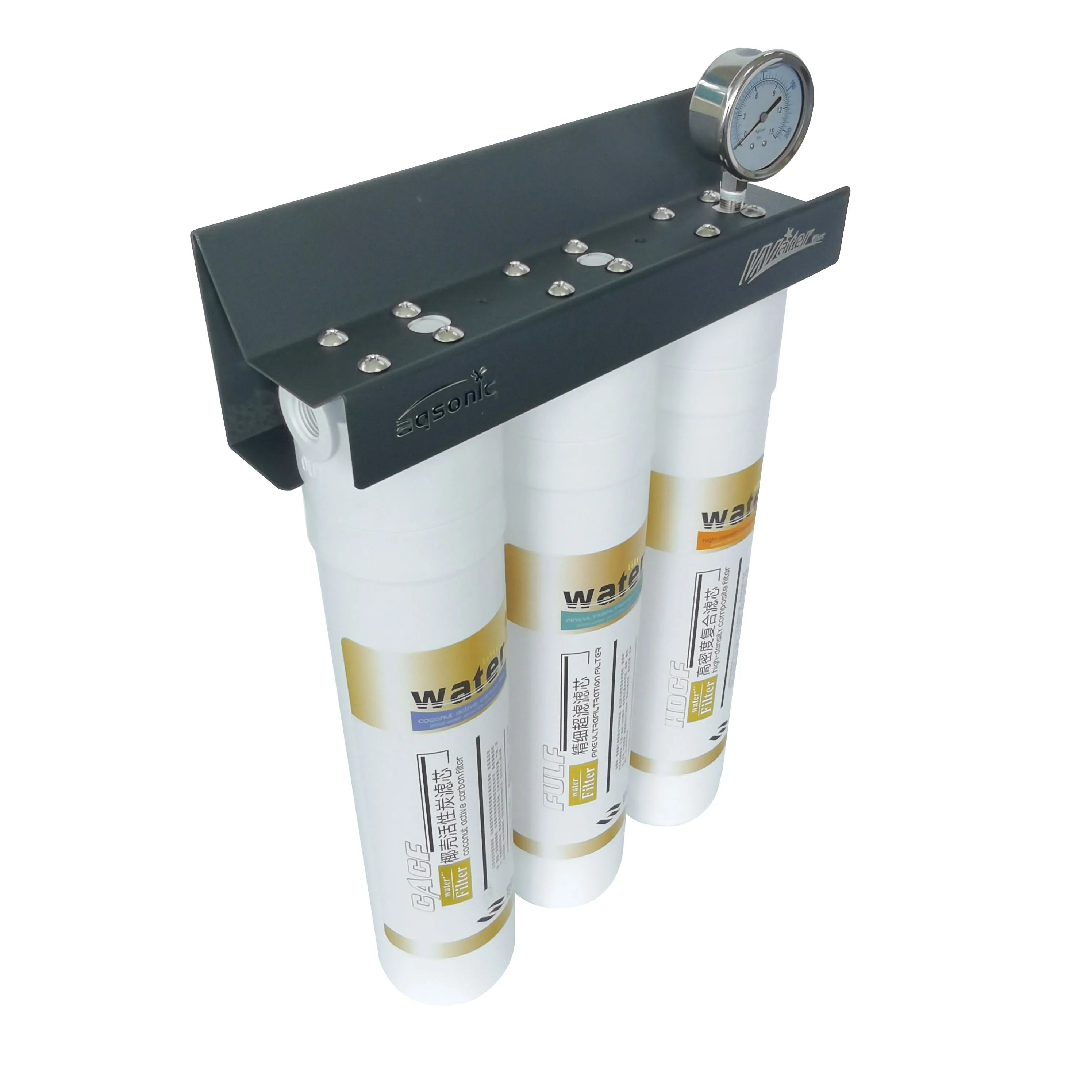 Family Water Purifier System with Pressure Gauge High-end Luxury Family Three-stage Water Purifier Household Water Purifiers