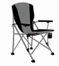 WOQI Reclining Lawn  Portable Folding Chair Lounge  with Mesh Cup Holder Side  Pocket Neck Pillow  C