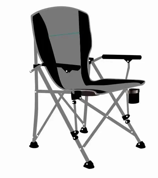 WOQI Reclining Lawn  Portable Folding Chair Lounge  with Mesh Cup Holder Side  Pocket Neck Pillow  C