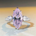 New Luxury Silver 925 Jewelry Cz 5A Cubic Zirconia Pink Marquise Cut Technology China Wholesale Rings 925 Silver Accessories