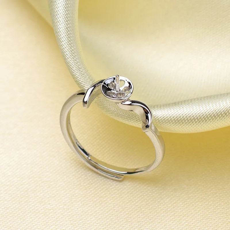 Fashion Design Pearl Ring Mountings Gold Plating Ring Mountings Pearl Good Color Retention No.34