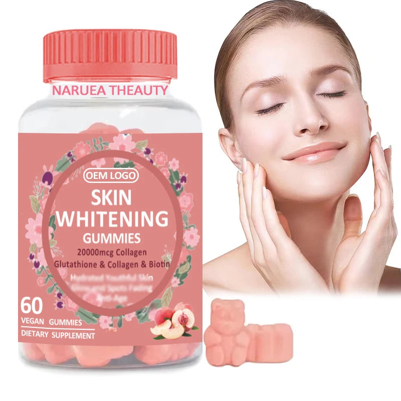 OEM Private Label Beauty Collagen Vitamin Gummies Glutathione Collagen Glow Gummy Candy Skincare Brightening Supplements