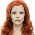 Celebrity Mixed Color Short Wave Style 16inch Natural Hairline 150%Density Lace Front Synthetic Heat Resistant Wigs