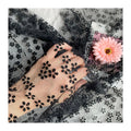 Manufacturer Floral Daisy 36A Mesh Cloth Flocking Heart Fabric Custom Flocked Mesh Tulle Lolita Children's Clothing Fabric