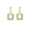 AA00921 New Trendy Gold Color Delicate Square Diamond Chain Ear Drop