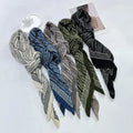 New Fashionable Muslim Women's Headscarf Navy Blue Striped Printed Shawl Pleated Polyester square Scarf Headscarf