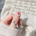 Fenyi Wholesale Jewelry Unique Design Casual Simple Fashion Zircon Alloy 26 English Letters Adjustable Ring for Women
