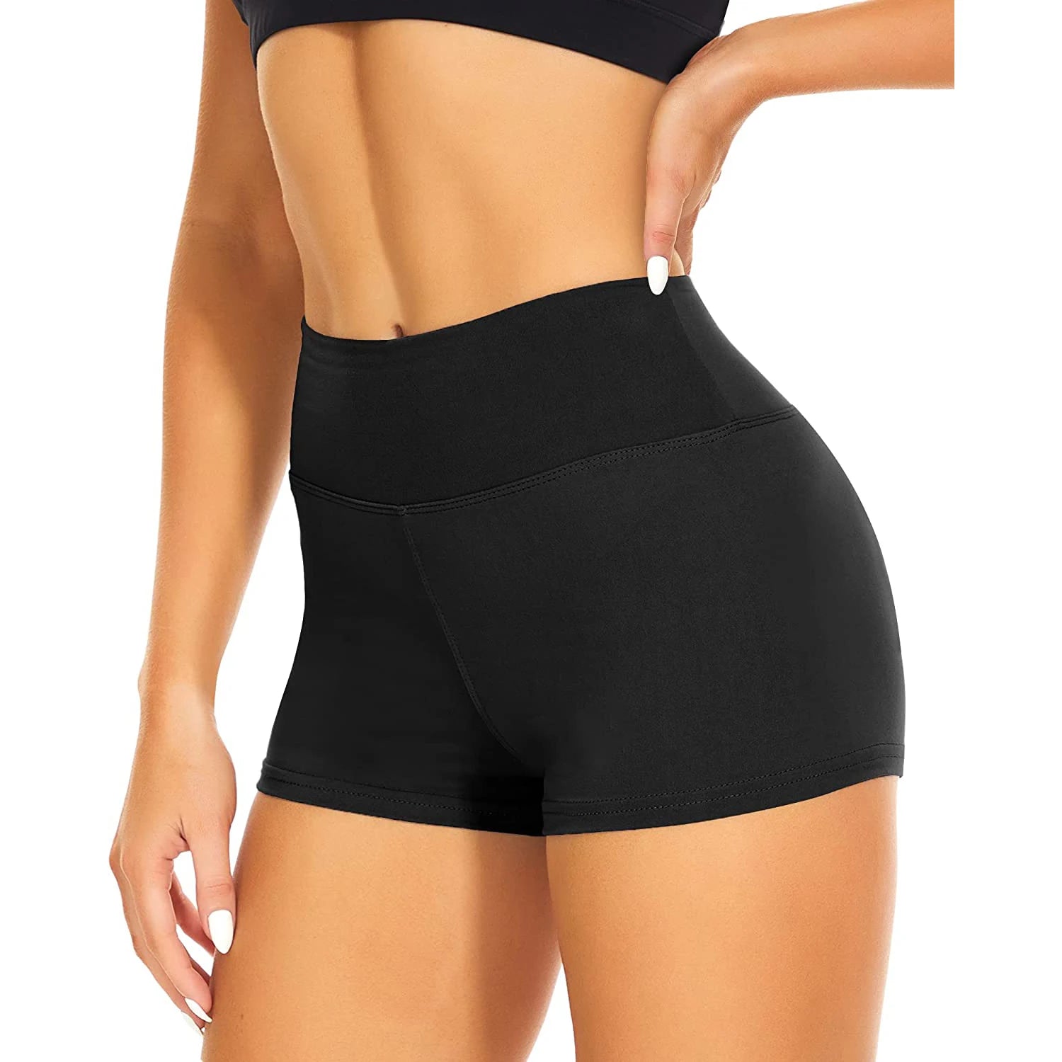 Wholesale Custom High Waist Women's Gym Shorts 25 Colors Breathable Polyester Athletic Yoga & Biker Booty Running Shorts