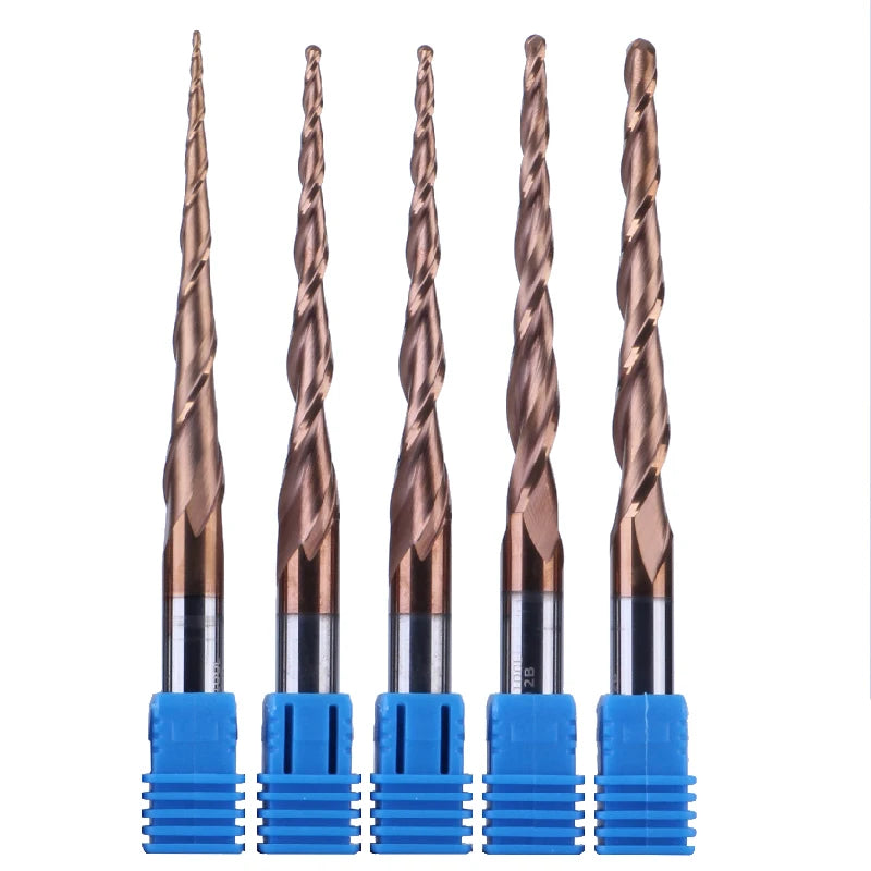 Weix Woodworking Milling Cutter  2 Flute Solid Carbide Taper Ball Nose Bits