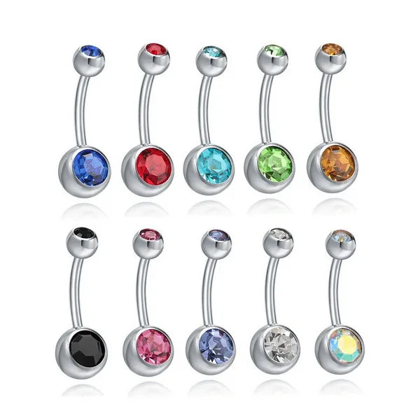 Belly Button Rings 14G Stainless Steel Navel Barbells Stud for Body Piercing Dangle Navel bar Piercing Belly bar