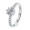 OAHLAN Fashion 0.8CT Moissanite Silver Ring Fashion Statement Ring With Personalized Jewelry Gift for Wife