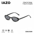 3035 Unisex Small Frame Sunglasses Fashionable Oval Frame Glasses in Black White Purple Silver for Men and Women