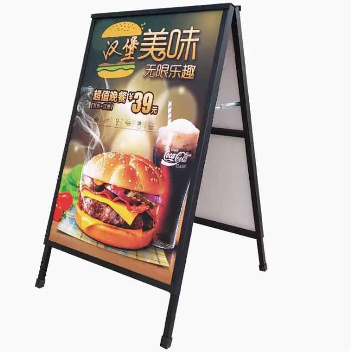2 Side View Floor Stand Sign Display  Board Advertising Holder  Poster  Display Stand Case