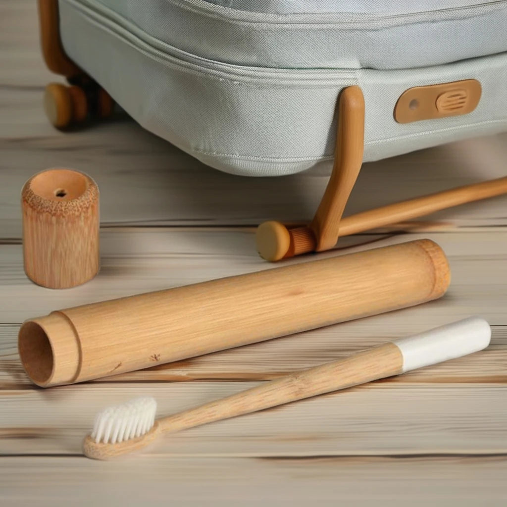 Wholesale Disposable Bamboo Toothbrush Natural Wooden Handle 100% Biodegradable Hard Medium Bristle Box Adults Hotel Travel