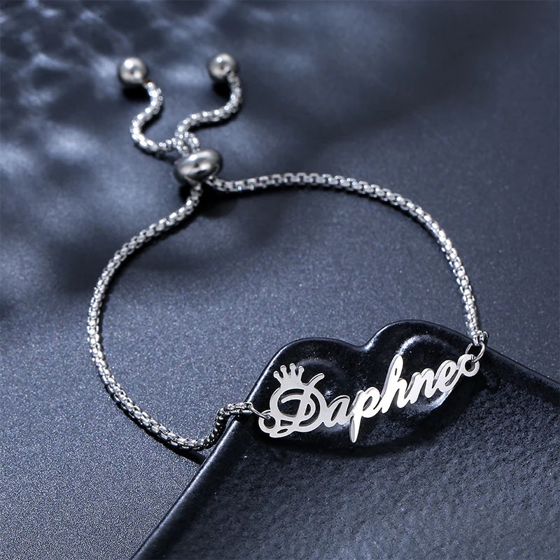 New North Personalized Name Charm Bracelet Stainless Steel Jewelry Adjustable Popcorn Chain Custom Name Trendy Couple Gift Women