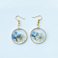 Natural Lover Jewelry Stainless Acrylic Resin Drop Earrings Beautiful Dried Flowers Earrings