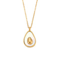 Special Design Jewelry 18K Gold Plated Oval Shell Charm Necklace Stainless Steel Avocado Pendant Necklace