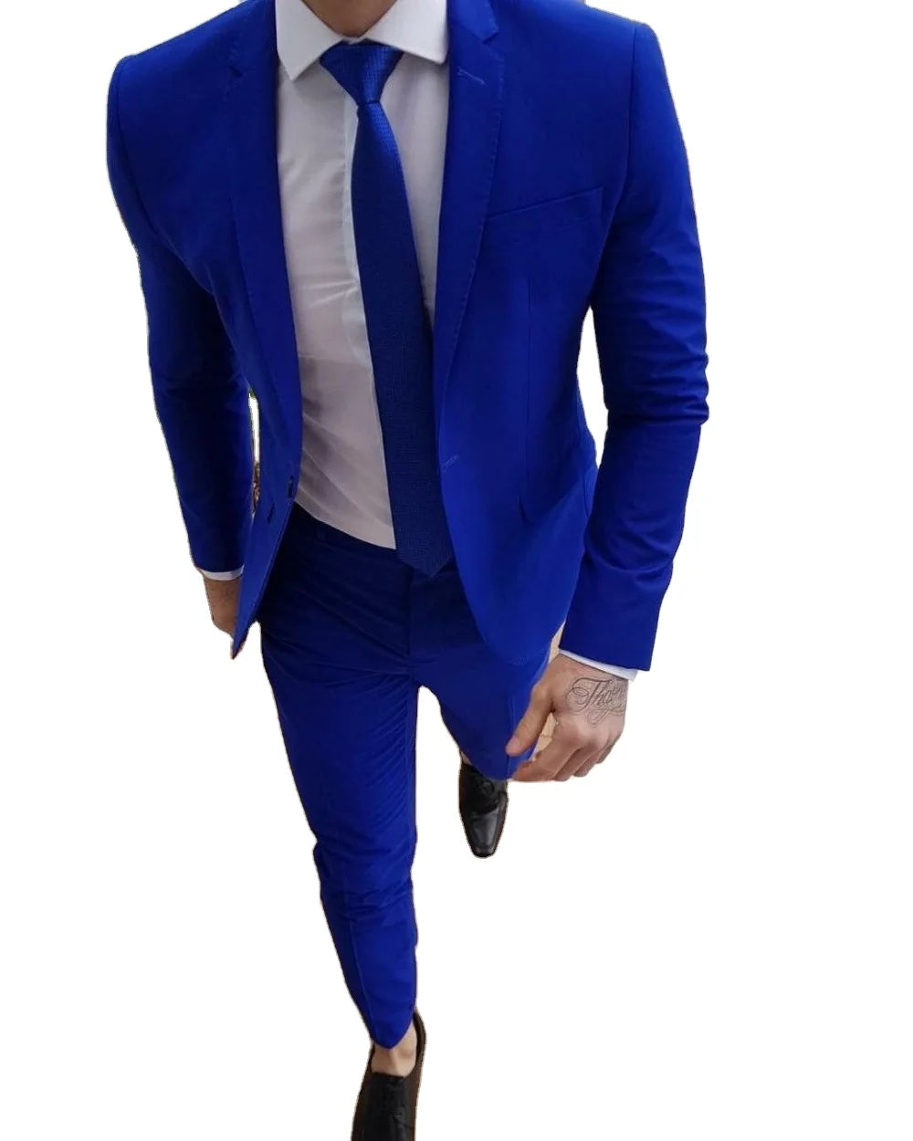 2025 Autumn  Casual Royal Blue Prom Men Suits Groom Tuxedo Latest Coat Pants Designs  Wedding Suits for Men (Jacket+Pants)