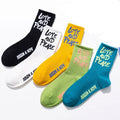 Funny Hip Hop Saying Letter LOVE and PEACE Socks