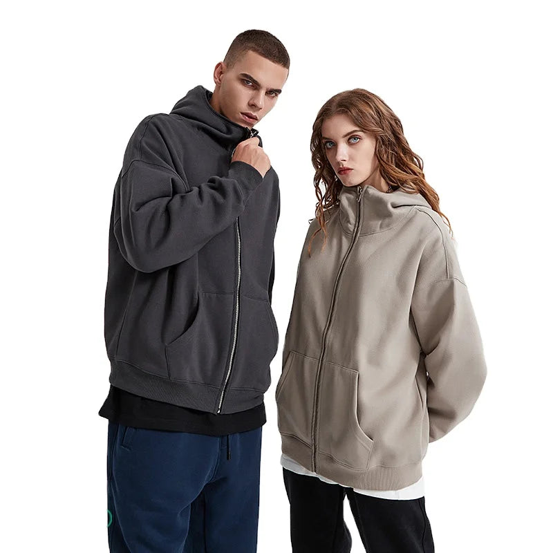 OEM Zip Hoodie OEM Fashion Classic Cotton Oversize Clothing Custom Logo Zipper Men's Hoodie