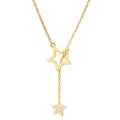 Luxury Fashion Hollow Star Choker Necklace Clavicle Chain Zircon Pendant Necklace Star Tassel Necklace for Women Girlfriend