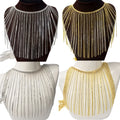 Fancy 18cm Wide Gold Silver Rhinestone Metal Beads Chain Tassel Sewing Crystal Fringe Trim for Dancing Dress Clothing