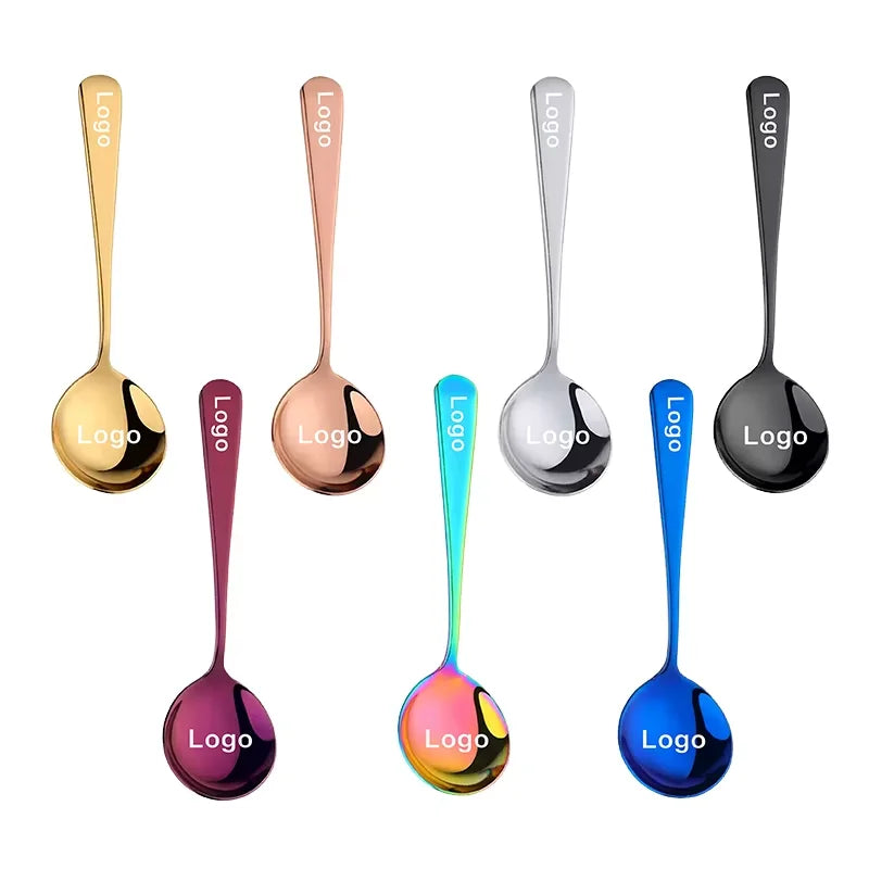 Heavy Duty Soup Spoon Stainless Steel Serving Spoons Round Dessert Rice Soup Spoon