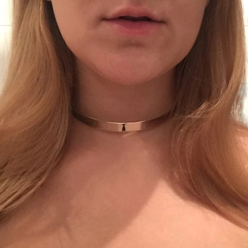 Fashion Thin Small Wide Punk Necklace 2020 Trendy Gold Plated Circle Necklace Collars Women Charms Indian Chokers Jewelry