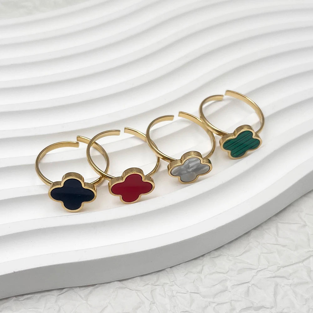 Fashionable Personality New Design INS  Opening Adjustable Ring 18k Stainless Steel Jewelry Hypoallergenic Ring for Woman