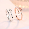 SC Hot Selling Silver Plated Finger Rings Fashion Elegant Adjustable Rings Creative Minimalist Music Notes Rings for Women