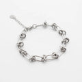 Chris April Fashion Jewelry PVD Silver Plated 316L Stainless Steel Cuban Round Oval Chain Link Bracelet MegaBDM
