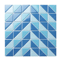 Commercial Hotel Villa Architecture Project Triangle Shape Chevron Pattern Blue Mixed Ceramic Aqua Mosaic Swimming Pool Tile