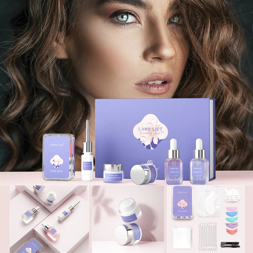 PEONYLASH Quick Work  Lash Lift Full Kit Keratin Eyelash Permanent Private Label Eyelash Perming Kit for Professional Use