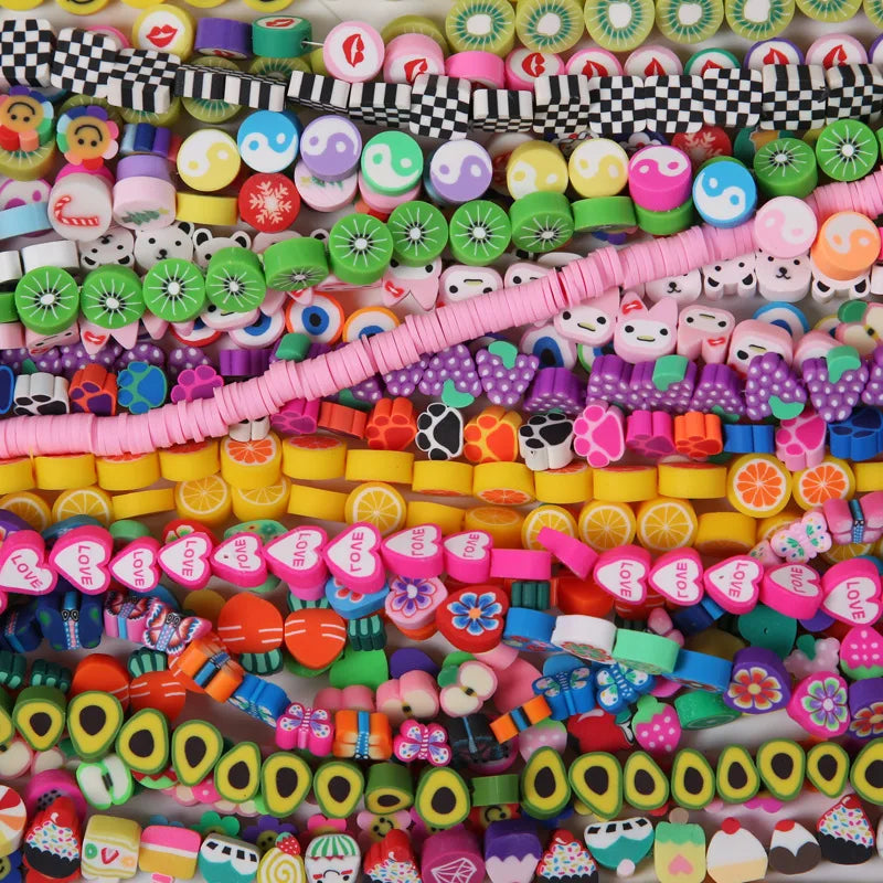 Wholesale Multi-Colors Polymer Clay Beads Fruit Clay Beads Smiling Face Jewelry Beads for Bracelet Making
