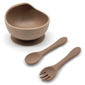 Toddler Dinner Feeding Set Silicone Suction Baby Bowl with Silicone Spoon and Fork