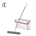 Swivel Handle Stainless Steel Pole Removable Magic Wash Mop Bucket with Water Squeeze Cleaning Mop